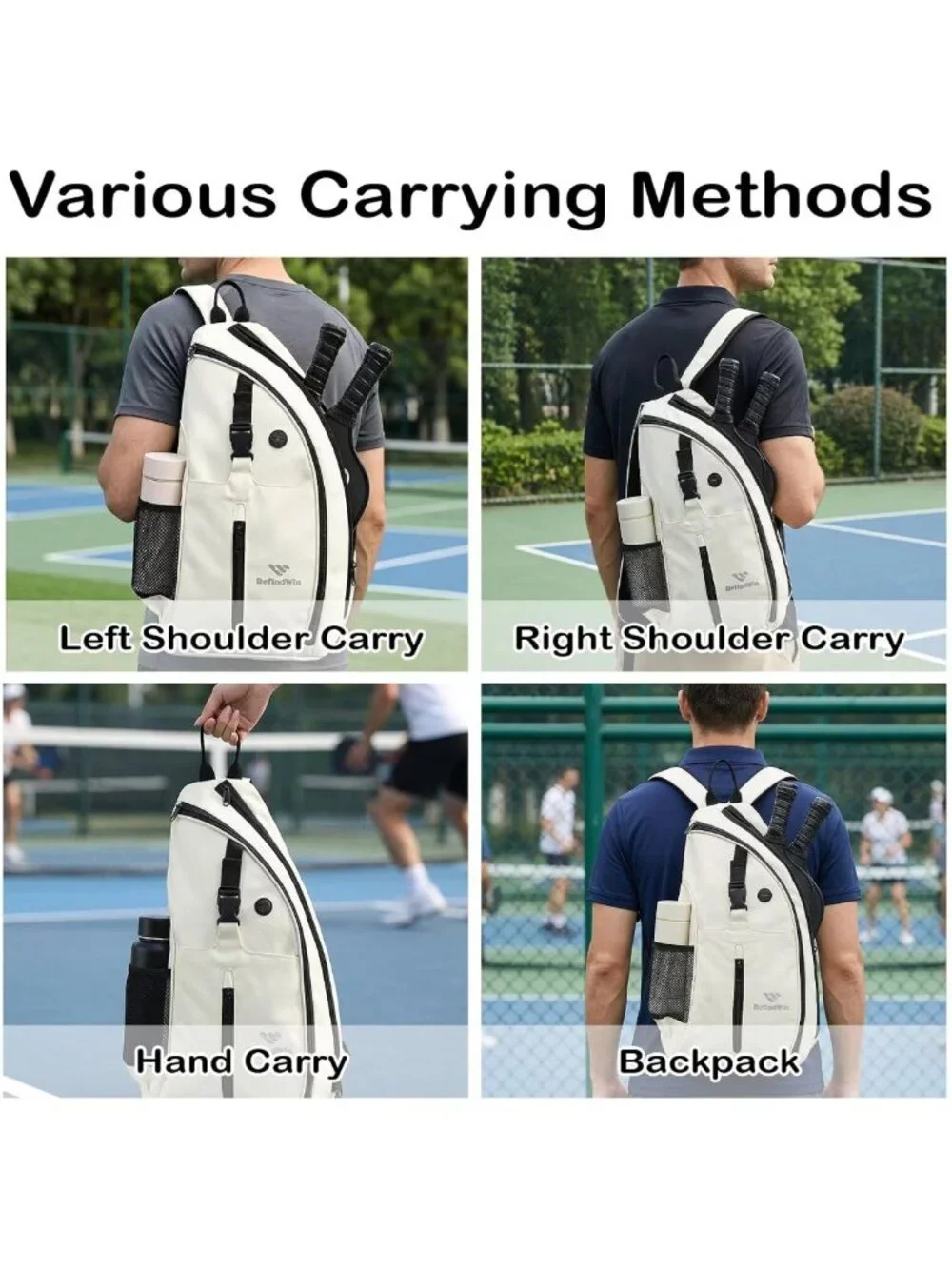 Versatile Pickleball & Tennis Backpack | Adjustable Sling Sports Bag for All